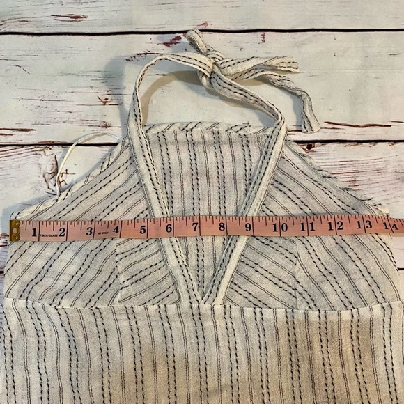 Roxy I Feel Sea White & Black Stripe Halter Top NWT - Picture 9 of 12